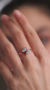 0.83 CT Total Marquise Lab-Grown Diamond Open Wrap Ring