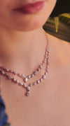 10.88 Ct Lab-Grown Diamond Pear & Marquise Layered Designer Necklace