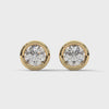 0.50 CT Round Bezel-Set CVD Lab-Grown Diamond Stud Earrings