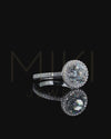 3.51 CTW Round Cut Halo CVD Lab-Grown Diamond Engagement Ring