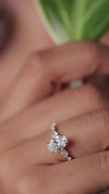 1.60 CT Oval Lab-Grown Diamond Engagement Ring with Marquise Side Diamonds