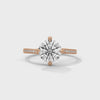 2.15 CT Round Cut Lab-Grown Diamond Twisted Shank Solitaire Ring with Pavé Accent