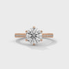 2.22 CT Total Round Lab-Grown Diamond Solitaire Ring with Pave Band