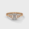 1.36 Ct Total Emerald Cut CVD Lab-Grown Diamond Three-Stone Ring