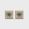 2.29 CT Princess Cut Halo CVD Lab-Grown Diamond Stud Earrings