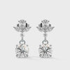 1.36 CT Multi-Shape Floral Drop CVD Lab-Grown Diamond Earrings