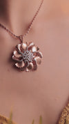 2.20 CT Marquise & Round Lab-Grown Diamond Floral Pendant & Earring Set