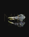 2.45 CT Round & Pear Cut CVD Lab-Grown Diamond Three Stone Ring