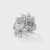 7.30 CT Pear & Emerald Cut Lab-Grown Diamond Designer Ring with Marquise Accents