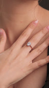 1.20 CT Total Oval Lab-Grown Diamond Halo Engagement Ring