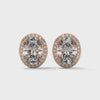 2.24 CT Oval Cut Halo CVD Lab-Grown Diamond Stud Earrings