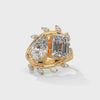 7.30 CT Pear & Emerald Cut Lab-Grown Diamond Designer Ring with Marquise Accents