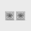 2.29 CT Princess Cut Halo CVD Lab-Grown Diamond Stud Earrings
