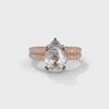 3.77 CT Pear Cut Lab-Grown Diamond Split Shank Pavé Engagement Ring