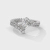 2.97 CT Emerald & Round Lab-Grown Diamond Designer Eternity Ring