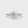 2.24 CT Round Cut Lab-Grown Diamond Solitaire Ring with Pavé Band