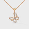 0.26 CTW Floral Butterfly Design Lab-Grown Diamond Pendant in Gold