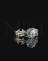 2.56 CTW Round Brilliant Cut Floral Lab-Grown Diamond Engagement Ring