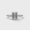 1.97 CT Emerald Cut Lab-Grown Diamond Pave Engagement Ring