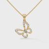 0.26 CTW Floral Butterfly Design Lab-Grown Diamond Pendant in Gold