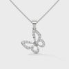0.26 CTW Floral Butterfly Design Lab-Grown Diamond Pendant in Gold