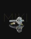 2.62 CTW Oval CVD Lab-Grown Diamond Pavé Solitaire Engagement Ring