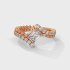 2.97 CT Emerald & Round Lab-Grown Diamond Designer Eternity Ring