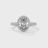 2.14 CT Total Oval Lab-Grown Diamond Halo Ring