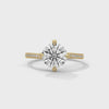 2.15 CT Round Cut Lab-Grown Diamond Twisted Shank Solitaire Ring with Pavé Accent