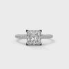 2.22 CT Princess Cut Lab-Grown Diamond Solitaire Ring with Pavé Band