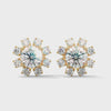 1.40 CT Round Brilliant Floral Halo CVD Lab-Grown Diamond Stud Earrings