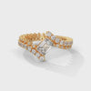2.97 CT Emerald & Round Lab-Grown Diamond Designer Eternity Ring